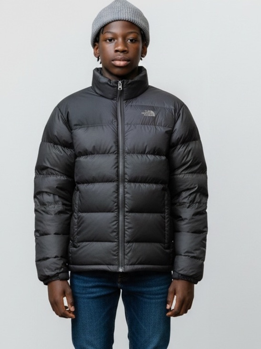 North Face Boys' Down 550 Jacket Black  XL